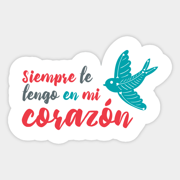 Siempre te tengo en mi corazon - tshirt design Sticker by verde